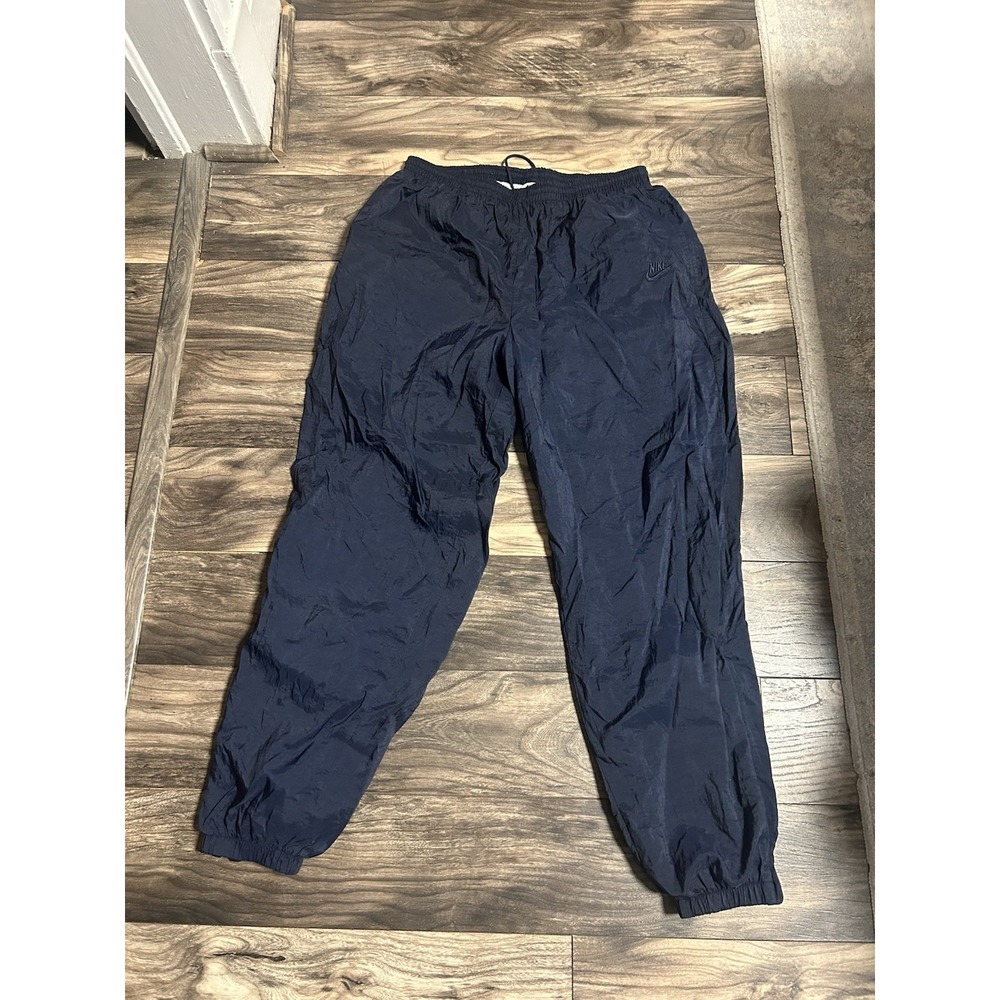 VINTAGE Nike Pants Mens XL Blue Swoosh 90s Lined Windbreaker Track 630